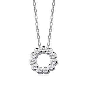 Colier argint cu pandantiv cerc cu pietre DiAmanti Z1170N-DIA (Argint 925‰ 2 g.)